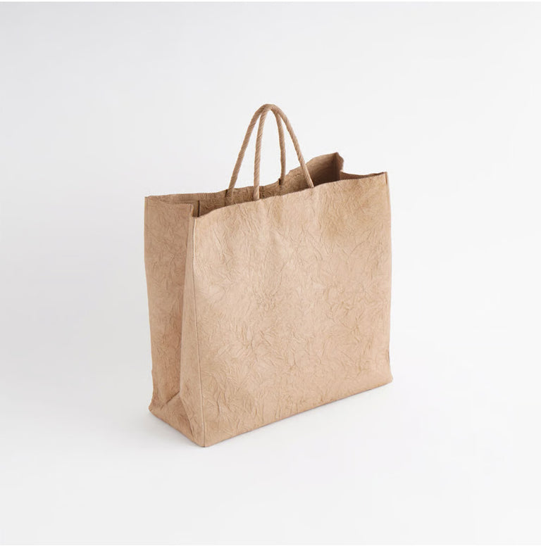 PAPER LEATHER TOTE BAG - L